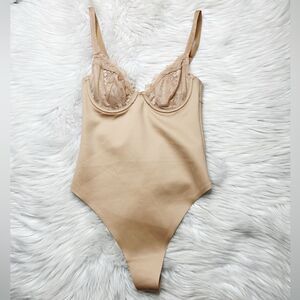 ASOS Lacey Shapewear Thong Bodysuit Nude Size 32B